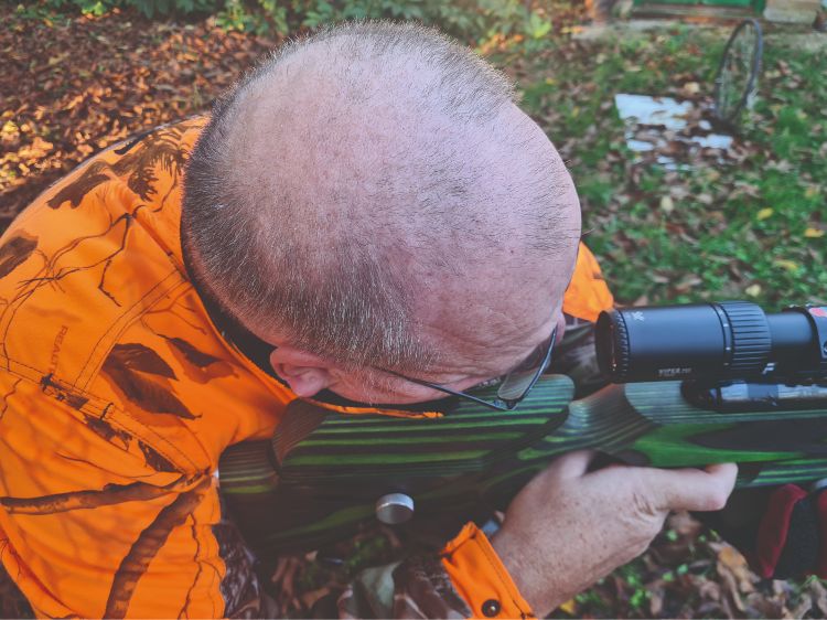 Gary Chillingworth shooting an air rifle