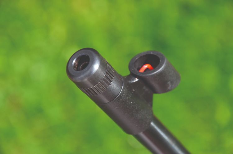 Open sights on an air rifle