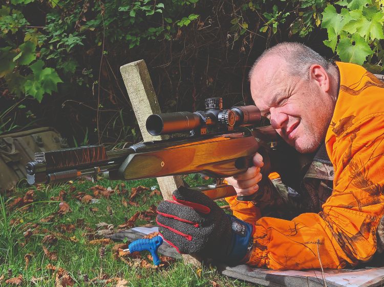 Gary Chillingworth shooting an air rifle prone